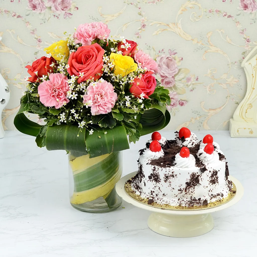 flowers and tasty cakes